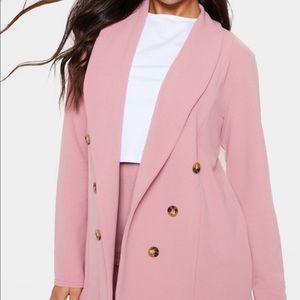 Pink Button Down Oversized Blazer